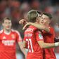 Samuel Dahl e Andreas Schjelderup tiveram participação direta dos dois golos do Benfica (Foto: José Coelho/LUSA)