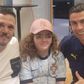 Inaya, ao centro, com o pai e Cristiano Ronaldo, durante o Euro 2024, na Alemanha