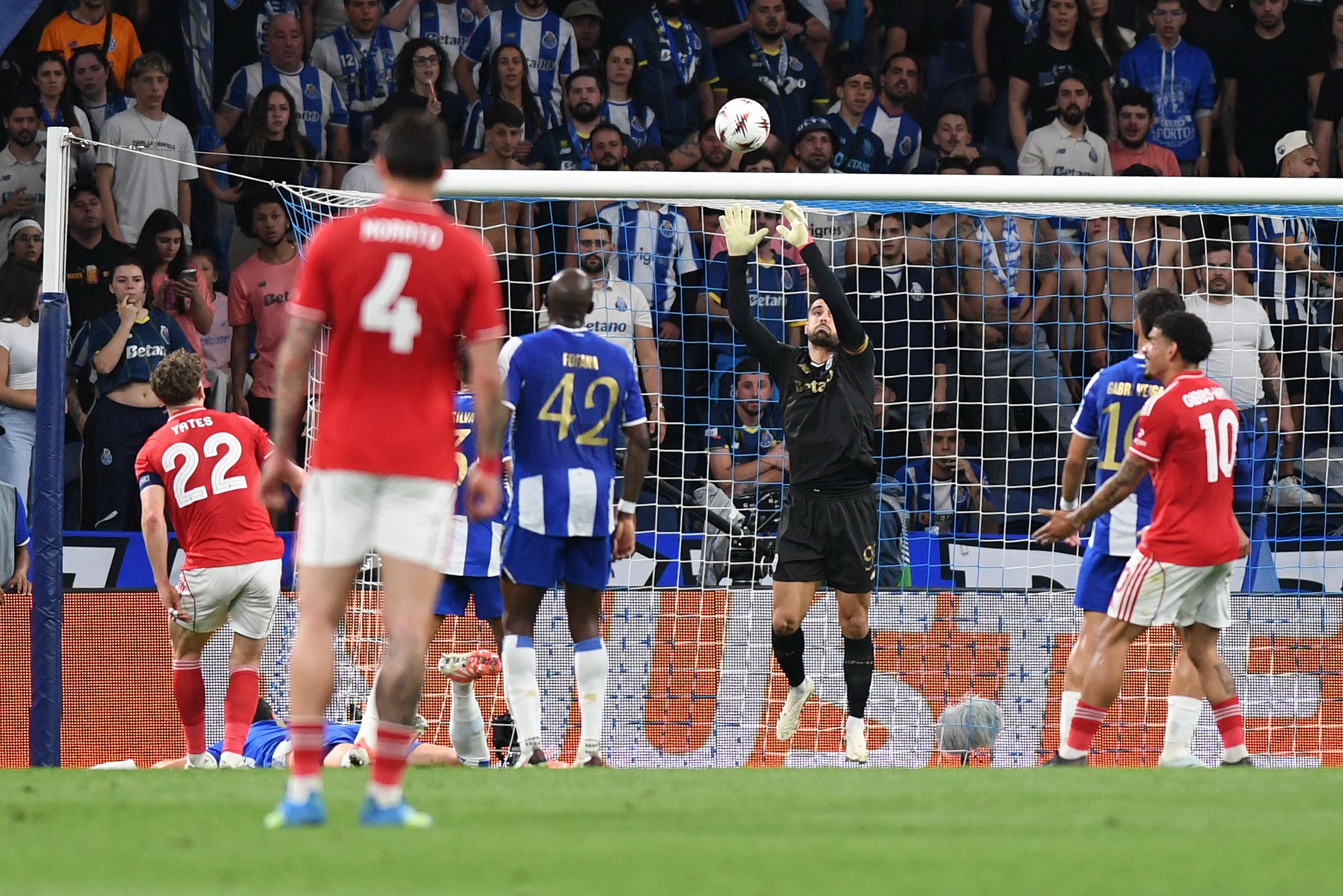 Diogo Costa agarra a bola. Foto: Rogério Ferreira/Kapta+ (FC Porto-Nottingham Forest)
