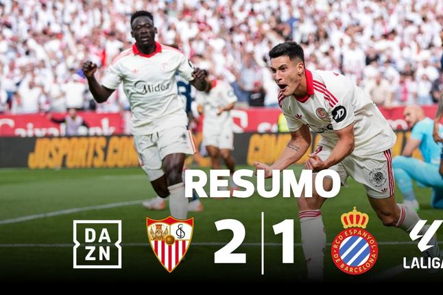 Dramático! Golo aos 90+1' coloca Sevilha mais longe do pesadelo (resumo)