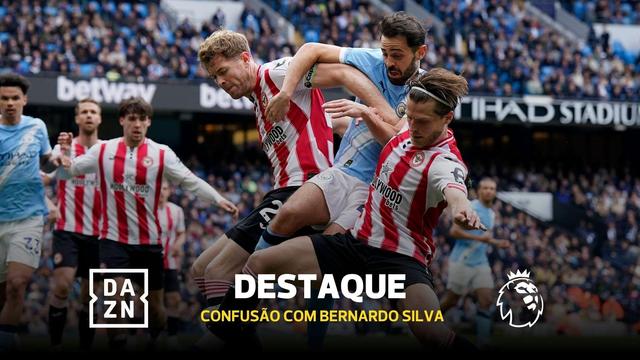 Os ânimos aquecem e Bernardo Silva dá soco na perna de adversário