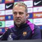 Hansi Flick, treinador do Barcelona, em conferência de imprensa