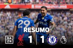 Liverpool-Chelsea termina empatado com golaço e golo caricato (resumo)