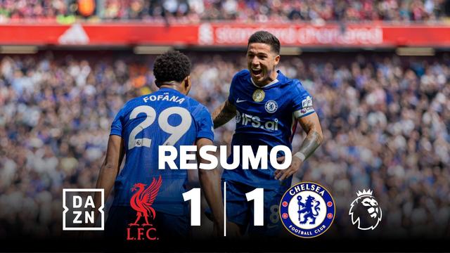 Liverpool-Chelsea termina empatado com golaço e golo caricato (resumo)