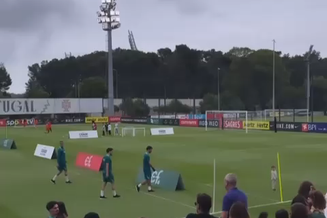 Mulher de Bruno Fernandes mostra imagens do treino especial da seleção