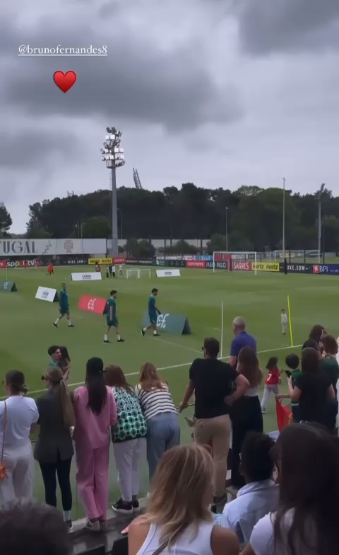 Mulher de Bruno Fernandes mostra imagens do treino especial da seleção