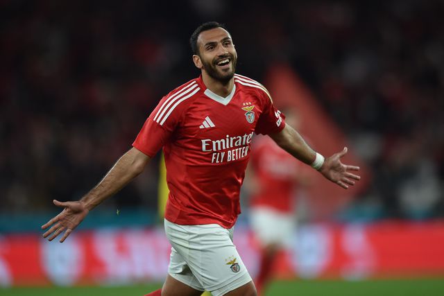 Pavlidis festeja golo marcado ao SC Braga, nos quartos de final da Taça da Liga