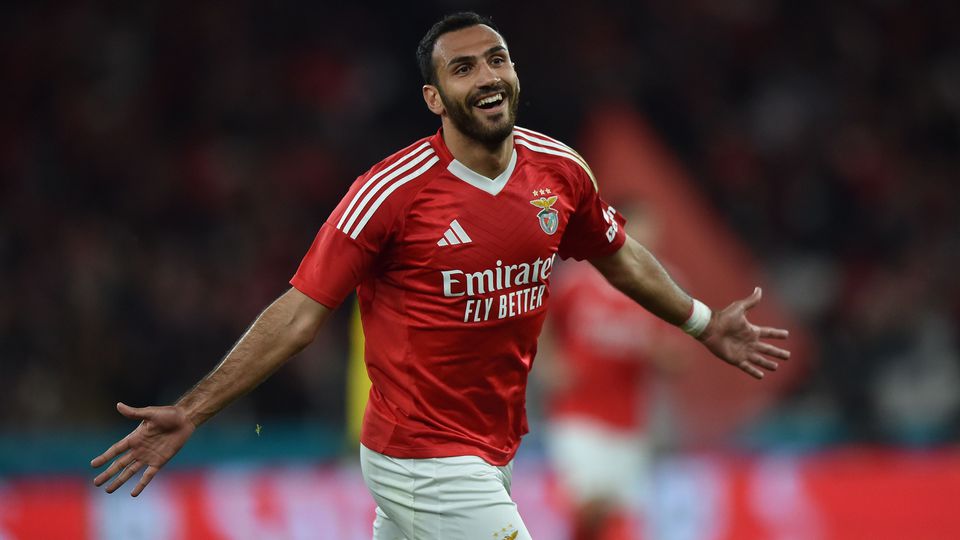 Pavlidis festeja golo marcado ao SC Braga, nos quartos de final da Taça da Liga