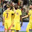 Festejos da Bélgica, com De Bruyne, Lukaku e Debast em destaque