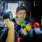 Courtois a falar aos jornalistas