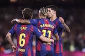 Gavi, Raphinha e Cancelo festejam golo do Barcelona