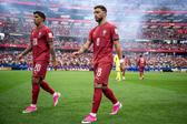 Bruno Fernandes durante o jogo com a Espanha