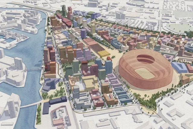 Projeto do novo estádio do Manchester United e zona envolvente