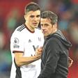 João Palhinha e Marco Silva coincidiram duas épocas no Fulham e criaram forte ligação — Foto: IMAGO