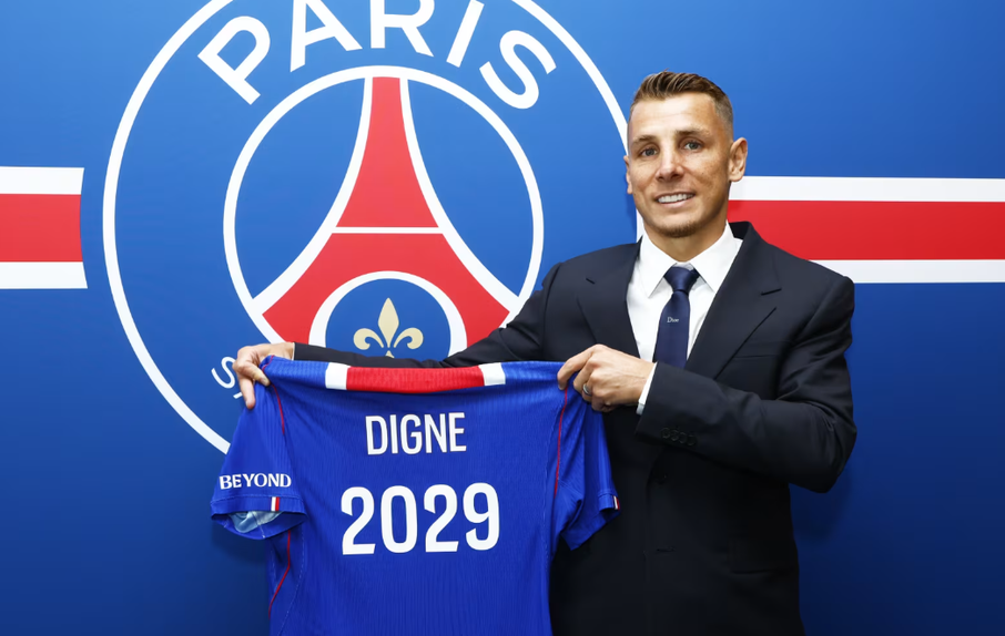 Lucas Digne, reforço dos bicampeões europeus - Foto: PSG