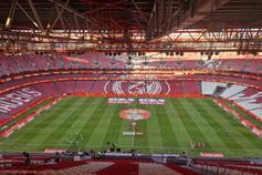 A visão da bancada de imprensa do Estádio da Luz antes do Benfica-Ac. Viseu