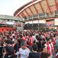 A chegada do autocarro do Benfica à Luz para o jogo com o Ac. de Viseu, que se disputará à porta fechada - FOTO: Miguel Nunes