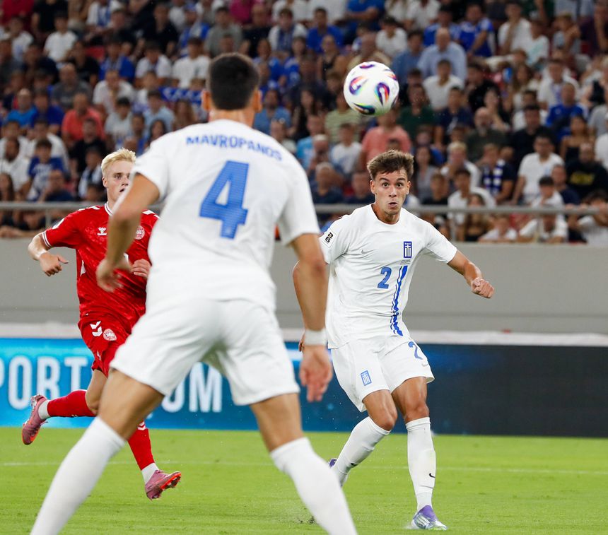 Vagiannidis cumpriu os 90 minutos diante da Dinamarca