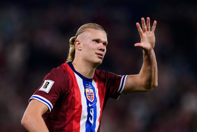 Erling Haaland a celebrar mais um golo pela Noruega