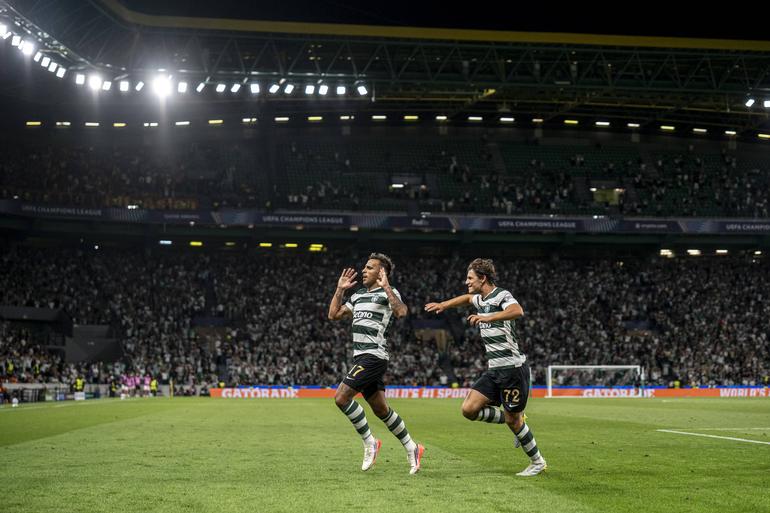 Festejo de Zalazar no Sporting-Galatasaray - Foto: Imago