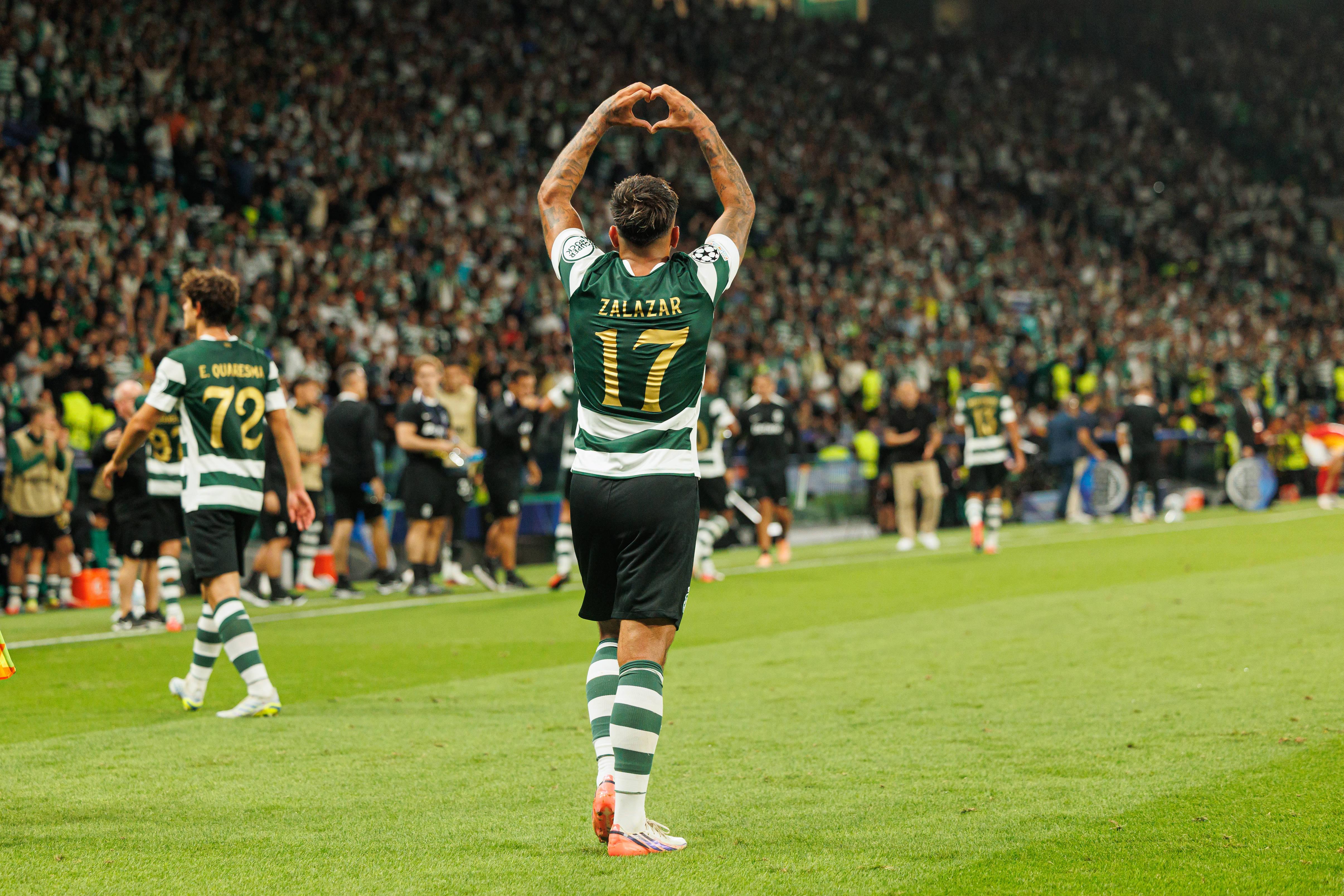 Dedicatória de Zalazar no Sporting-Galatasaray - Foto: Imago