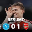 Golaço de Odegaard dá vitória ao Arsenal em Nápoles (resumo)