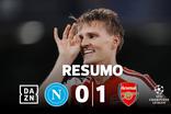 Golaço de Odegaard dá vitória ao Arsenal em Nápoles (resumo)