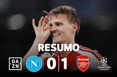Golaço de Odegaard dá vitória ao Arsenal em Nápoles (resumo)