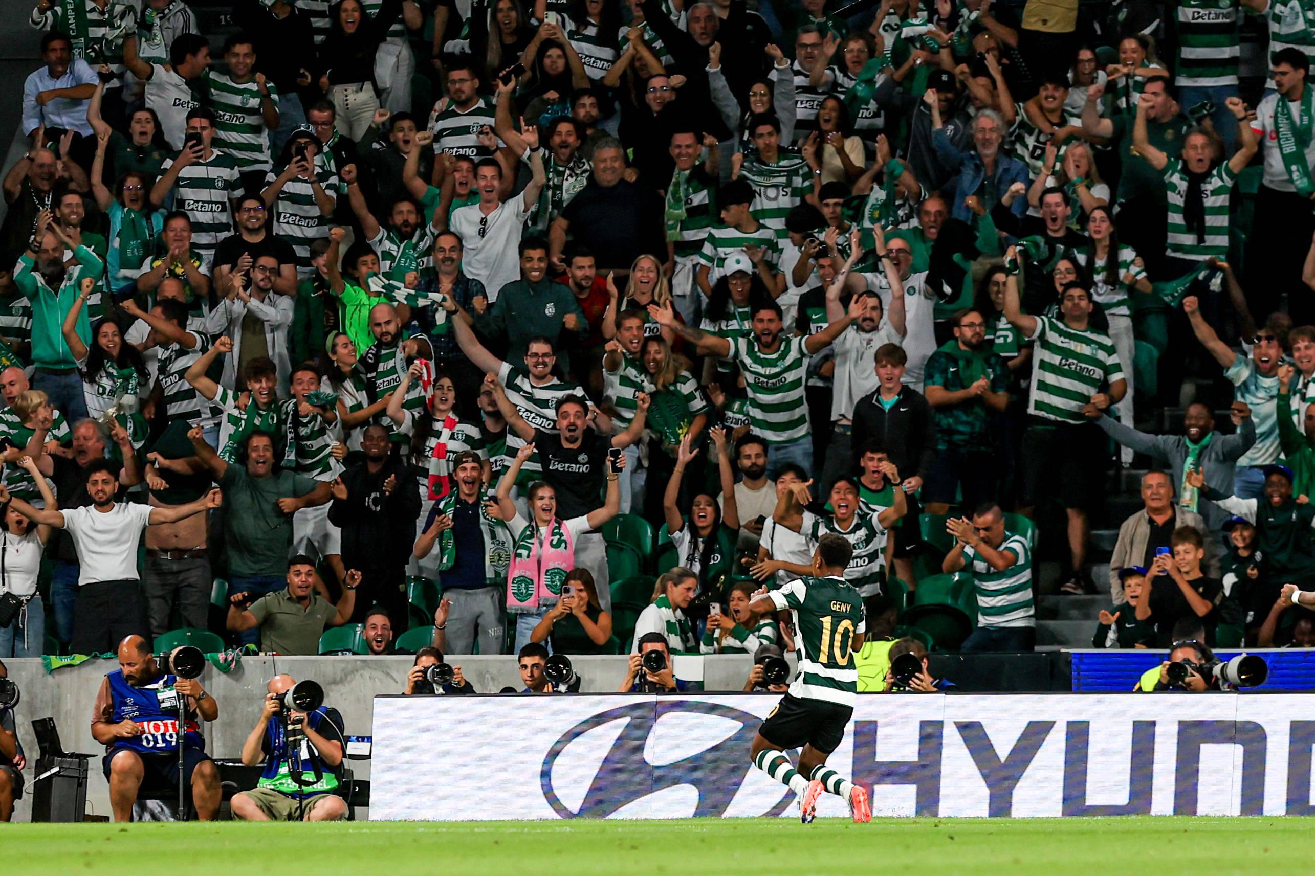 Geny Catamo a festejar no Sporting-Galatasaray - Foto: Imago