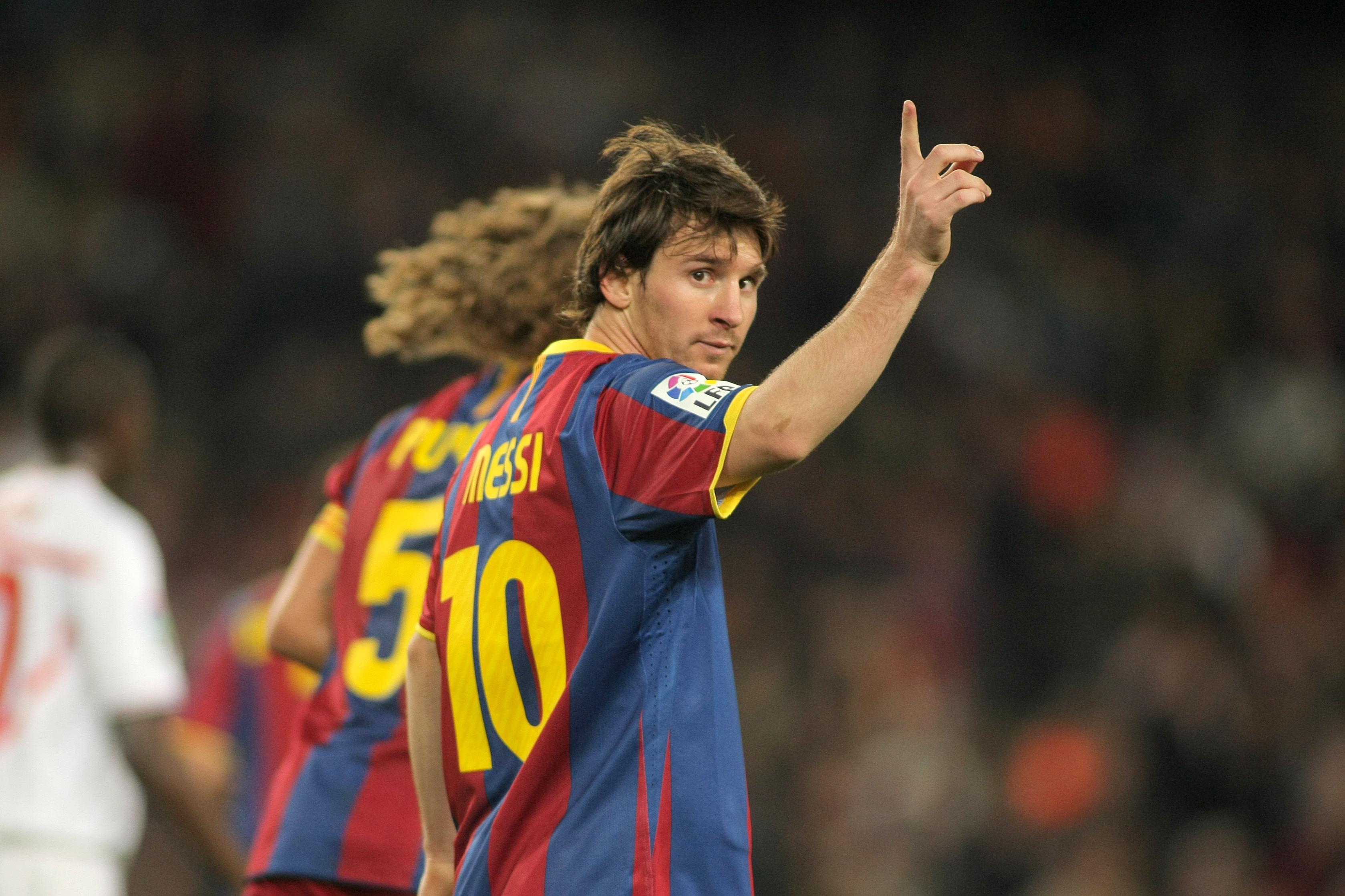 Messi com a camisola do Barcelona