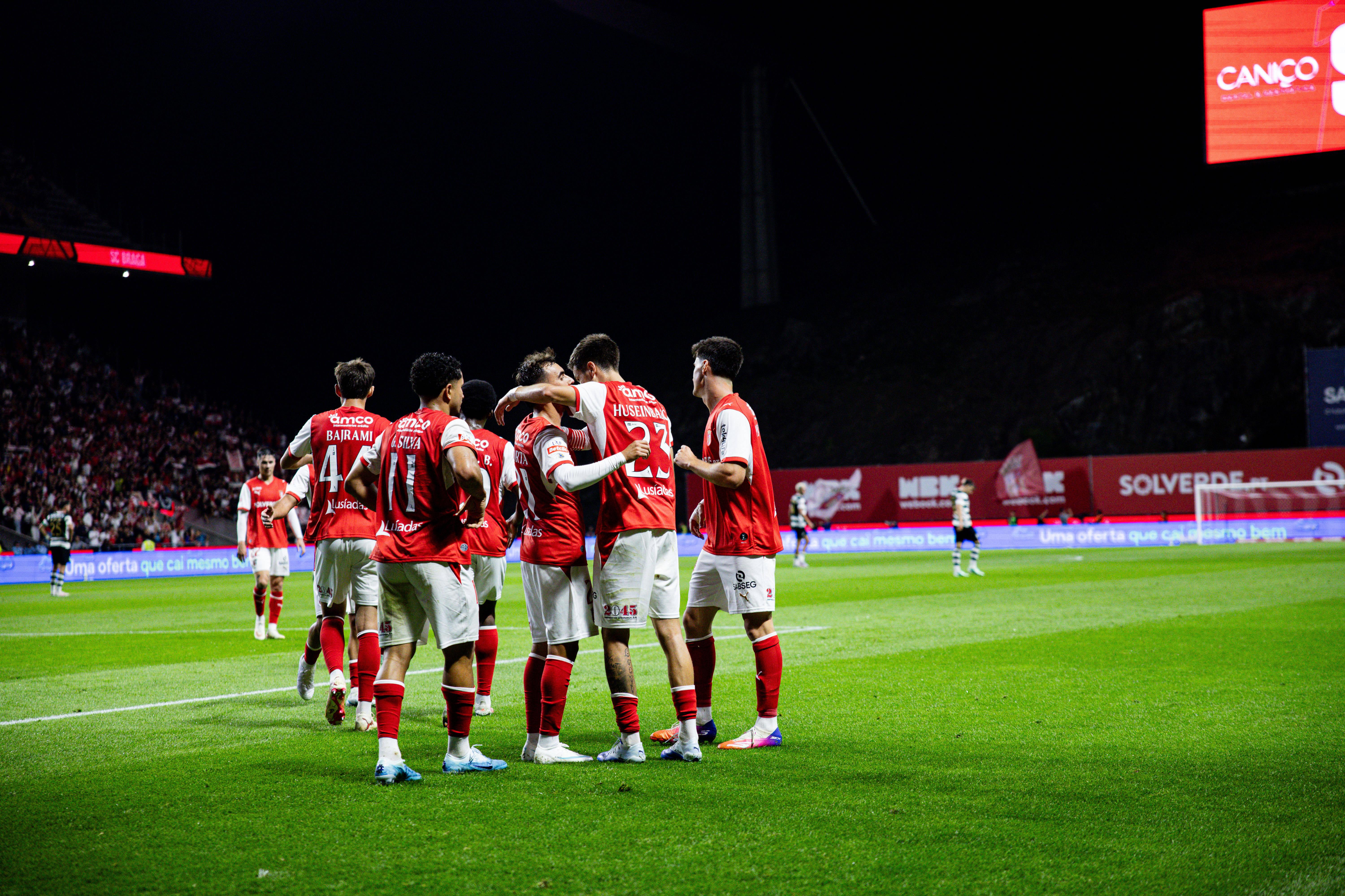 Festejos dos jogadores do SC Braga. Foto: IMAGO (SC Braga-Sporting)