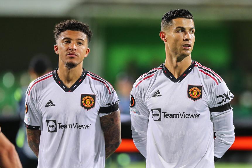 Jadon Sancho e Cristiano Ronaldo no Man. United (Foto: IMAGO)