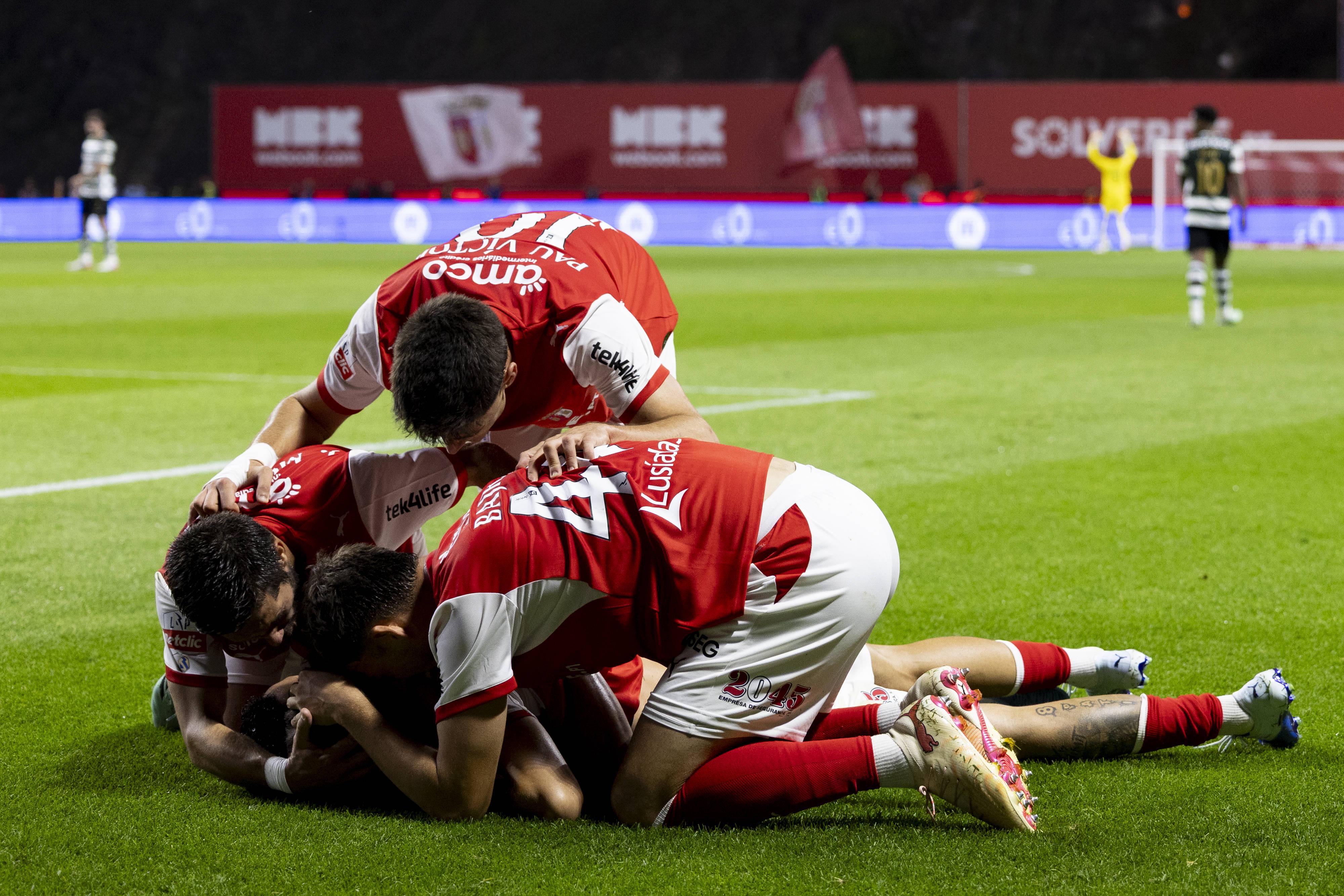 Festejos do SC Braga após o golo. Foto: IMAGO (SC Braga-Sporting)