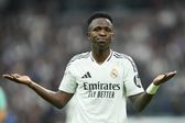 Vinícius Júnior celebra um golo marcado pelo Real Madrid