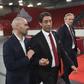 Rui Costa, presidente reeleito no Benfica, com João Diogo Manteigas, candidato derrotado na primeira volta - Foto: Miguel Nunes