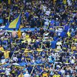 Os adeptos do Boca Juniors fizeram a festa nas bancadas da Bombonera