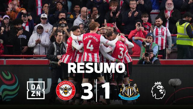 Premier League: Newcastle reduzido a 10 é surpreendido pelo Brentford (resumo)