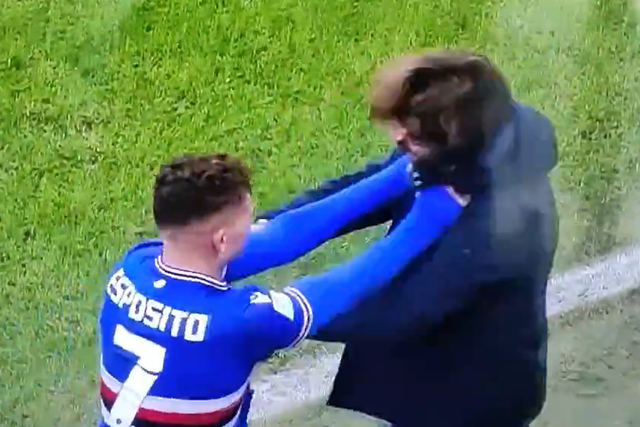 Bisa na vitória da Sampdoria e festeja assim com Pirlo
