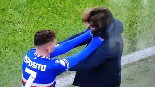 Bisa na vitória da Sampdoria e festeja assim com Pirlo