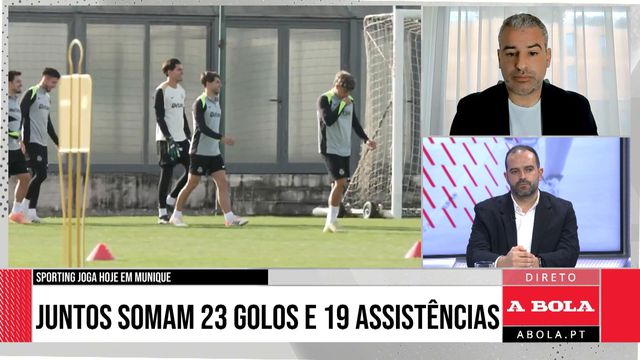 Eduardo Moreira (em cima) abordou situação delicada do Sporting em Munique (A BOLA TV)