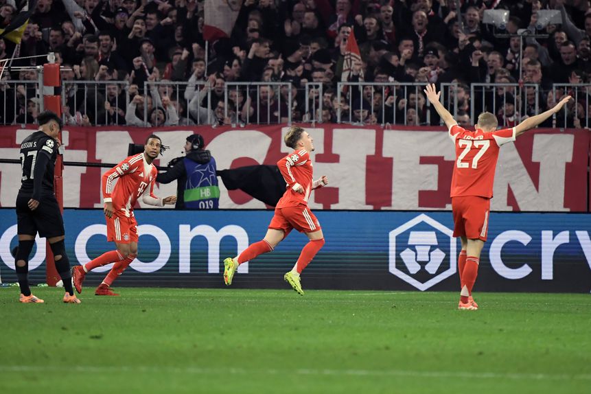 Lennart Karl abriu o marcador, mas o golo foi invalidado por fora de jogo de Gnabry