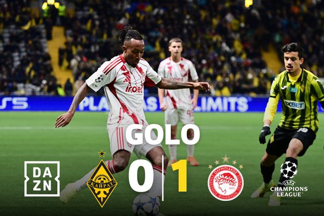 O golo de Gelson Martins que deu três pontos ao Olympiakos na Champions