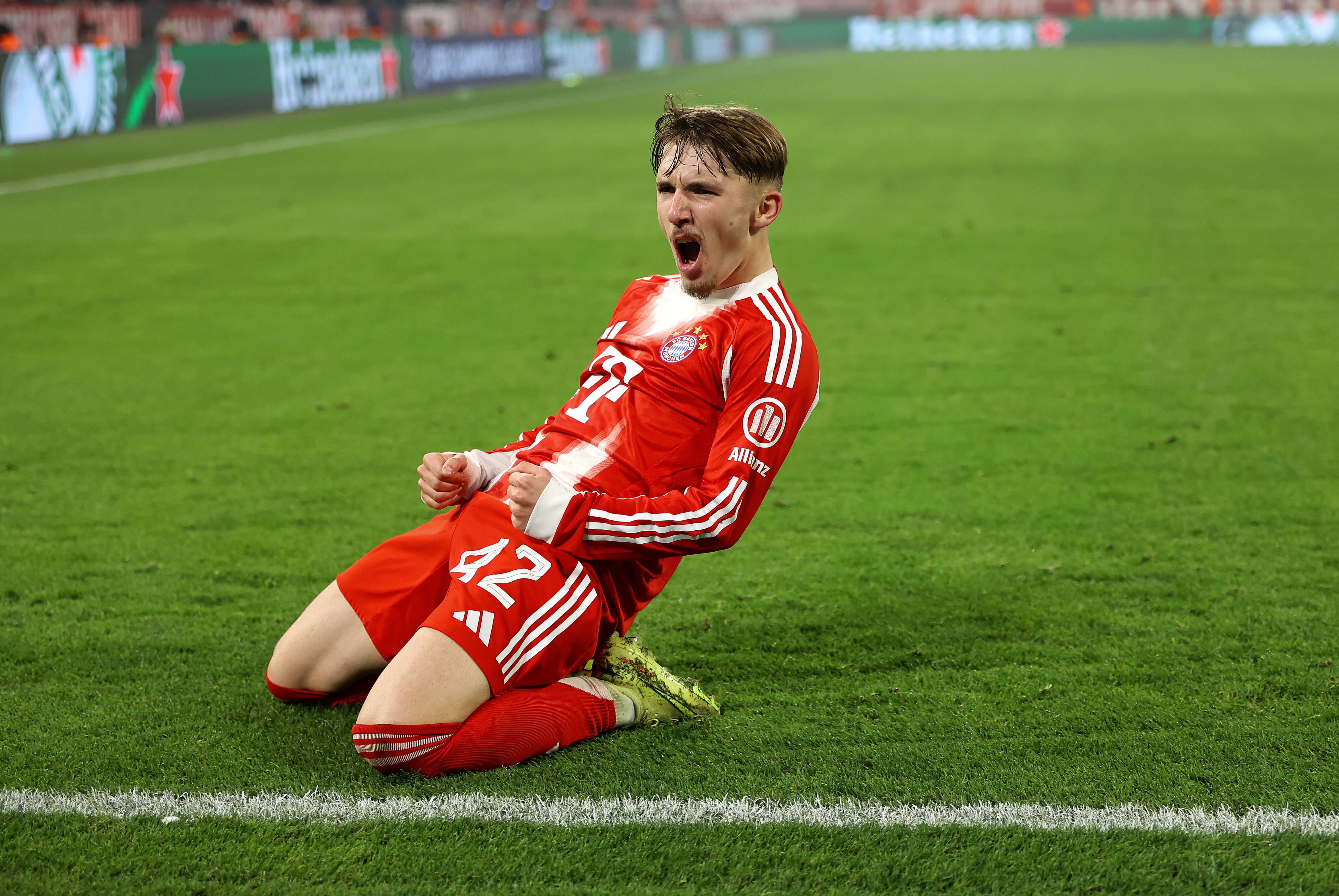 Lennart Karl fez o 2-1 para o Bayern. Foto IMAGO