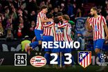 Atlético Madrid vence em Eindhoven num grande jogo (resumo)