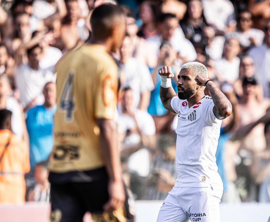 Gabigol a festejar no regresso ao peixe - Foto: Santos/X