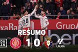 Girona acaba com menos um, mas ultrapassa Osasuna (resumo)