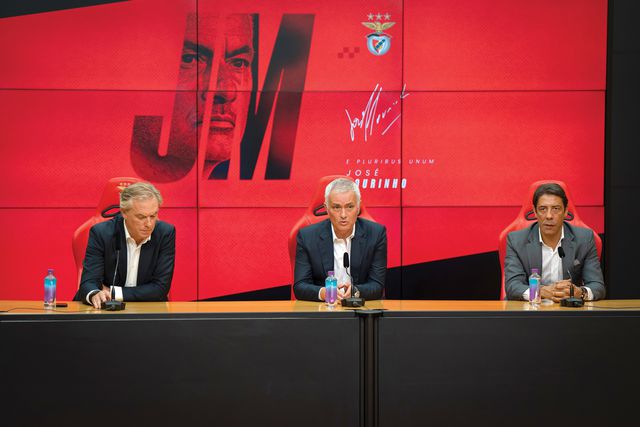 José Mourinho, treinador, e Rui Costa, presidente, os principais rostos do Benfica - Foto: Imago