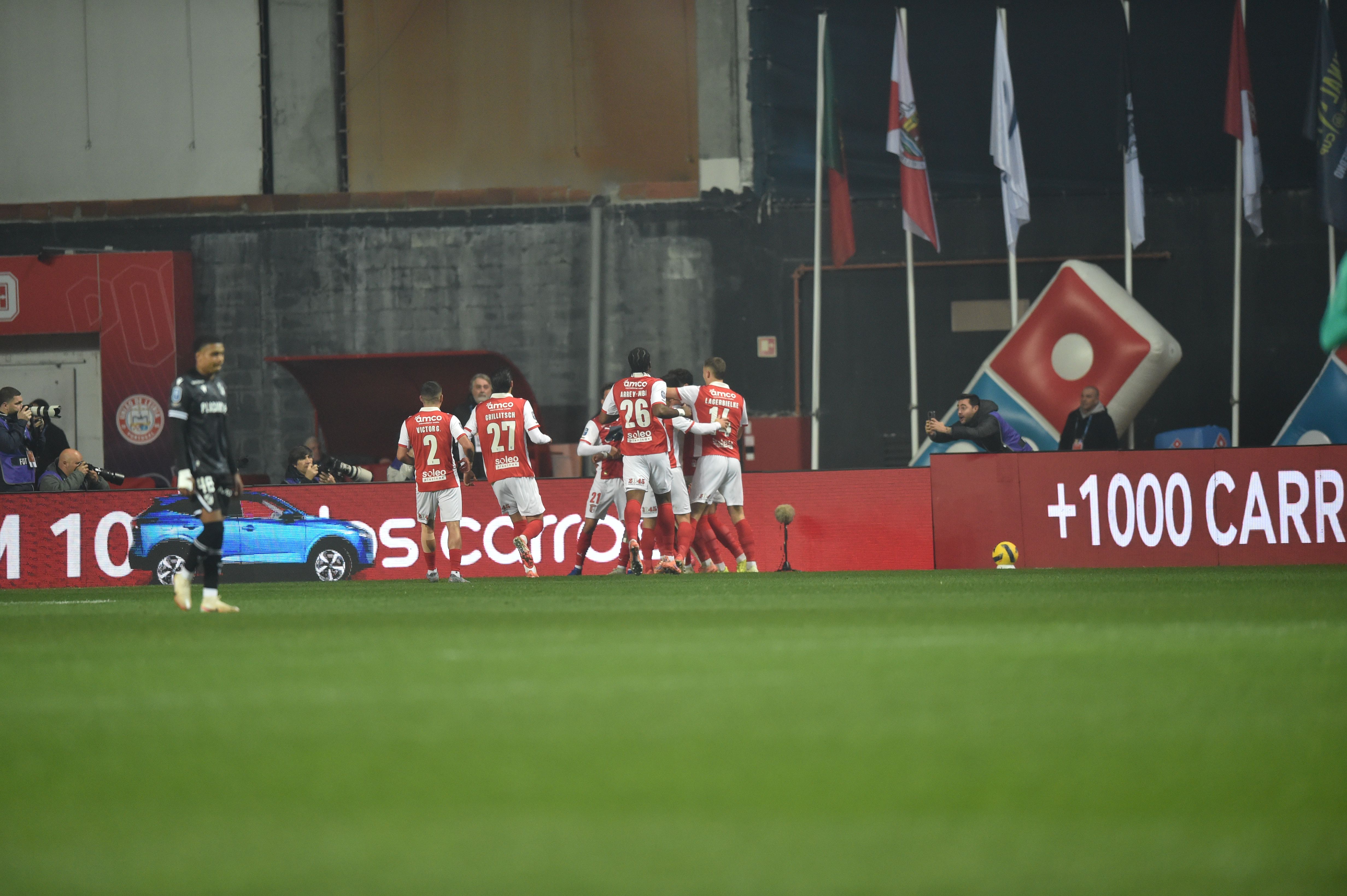 Festejos do SC Braga depois do golaço de Dorgeles - Foto: Miguel Nunes