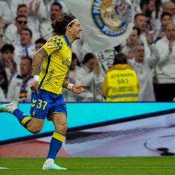Fábio Silva marcou pelo Las Palmas no Bernabéu