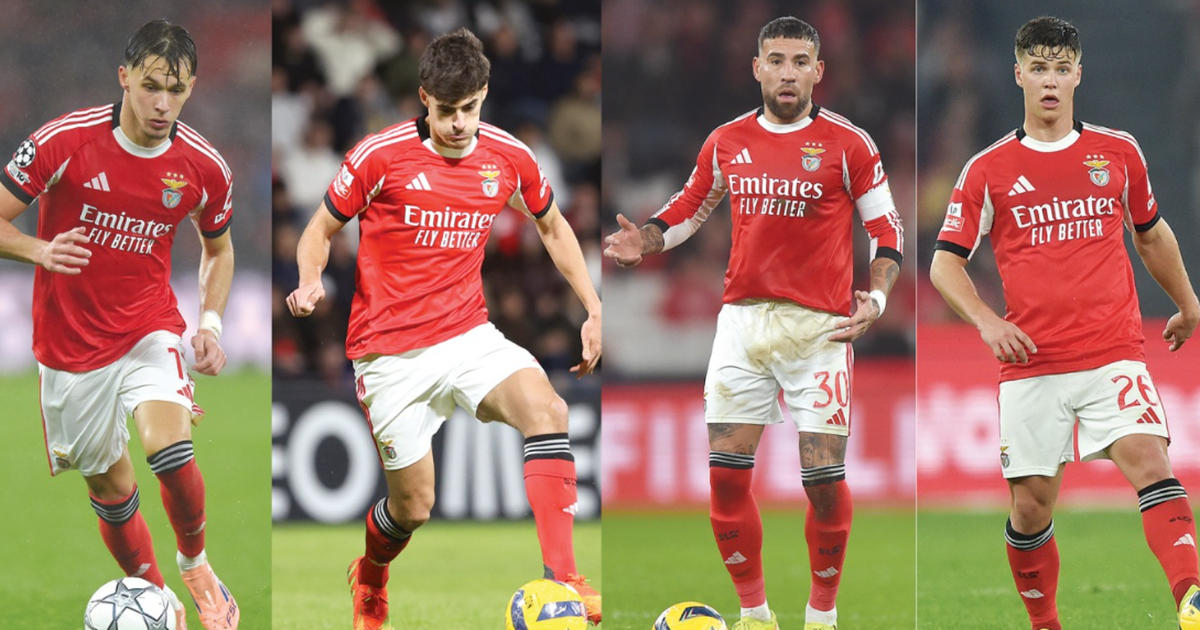 Saiba quantos quartetos defensivos o Benfica já utilizou